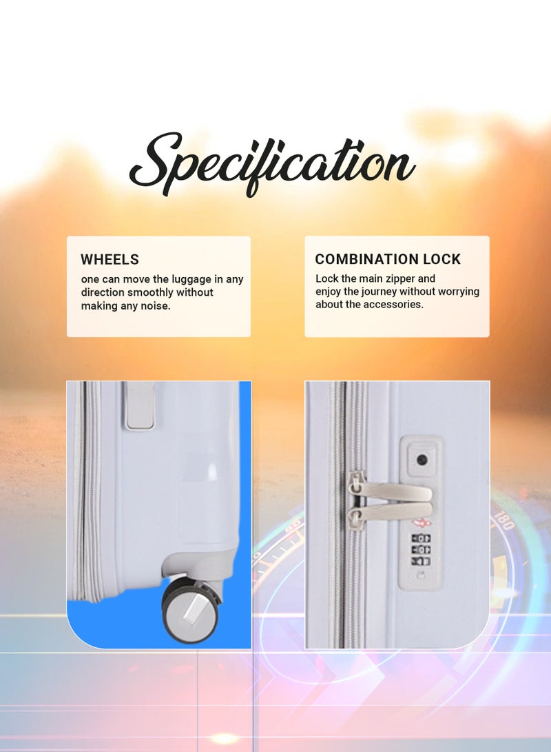 VIPTOUR 3 PCS Polypropylene Softside 360 degree Spinner Wheels Trolley Luggage Set with TSA Lock 20/24/28 Inch - Image 4