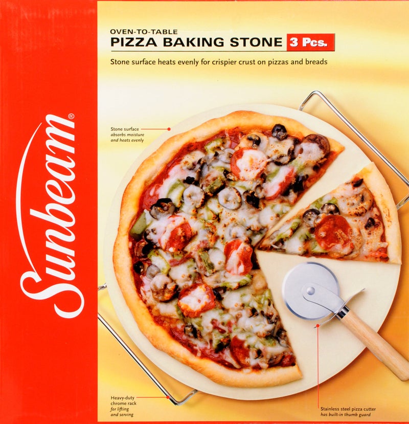 Sunbeam 3-Piece Pizza Baking Stone Set - Image 3