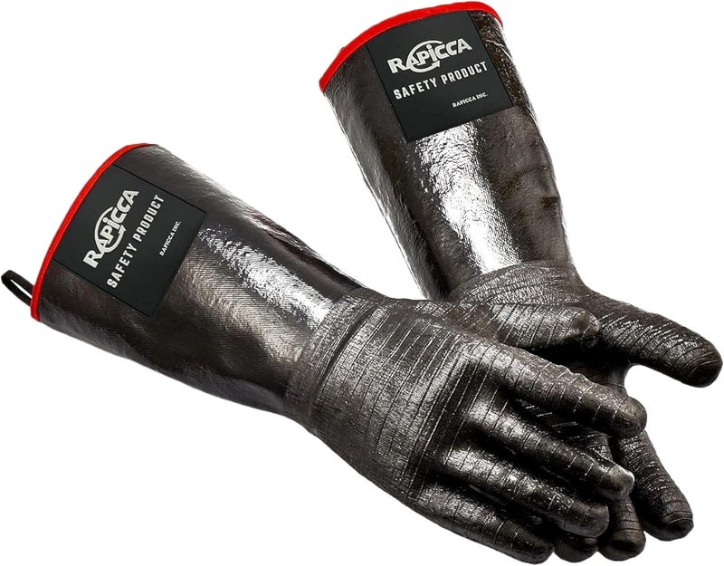 RAPICCA 700°F Heat Resistant BBQ Grill Gloves: Oil Resistant Waterproof for Smoking Grilling Cooking Barbecue Deep Frying Turkey Rotisserie Handling Hot Greacy Meat Stocking Stuffers - Long Sleeve - Image 1