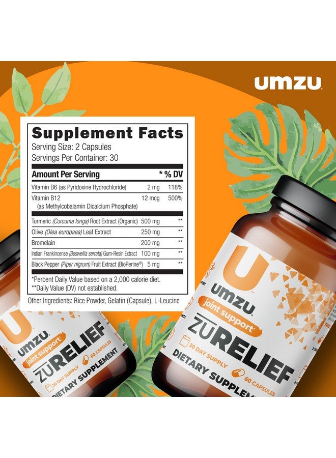 UMZU Turmeric Curcumin Supplement | Joint Comfort 7 Natural Ingredients - Bromelin, Boswellia & BioPerine Black Pepper | Supports Joint Health & Immunity (30 Day Supply | 60 Capsules) - Image 5