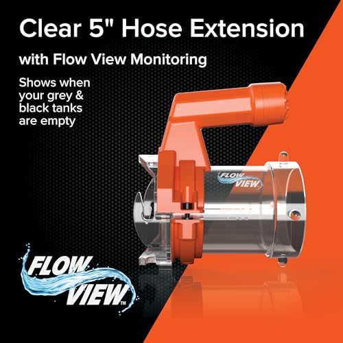 Camco Rhino RV Sewer Hose Extender PRO – 5″ Sewer Hose Extension — Torque-Grip Handle with Built-in LED Flashlight — The Easiest Way to Connect Your RV Sewer Hose (39570) - Image 5