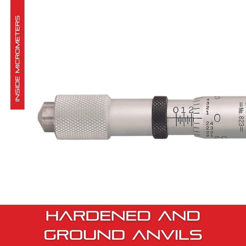 Starrett Micrometer Head with Lock Nut Hardened and Ground Head Anvil for 823C 823D 823E Inside Micrometers  Quick and Easy Adjustment 001 Graduations  H823CDE - Image 3