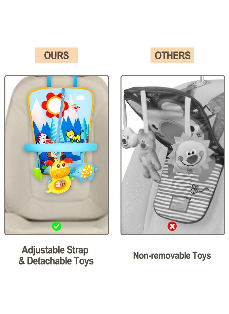 Rear Car Seat Hanging Toys for Baby Kick and Play Activity Center for Rear and Forward Facing, Lion