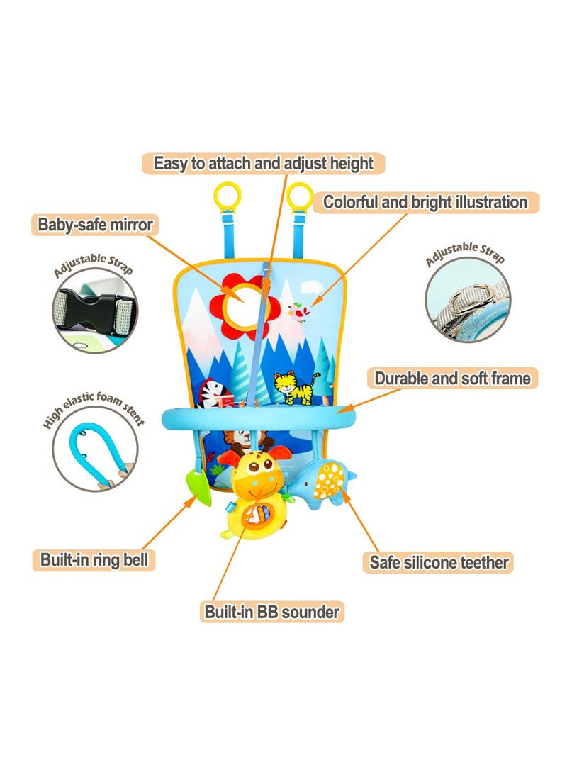 Rear Car Seat Hanging Toys for Baby Kick and Play Activity Center for Rear and Forward Facing, Lion