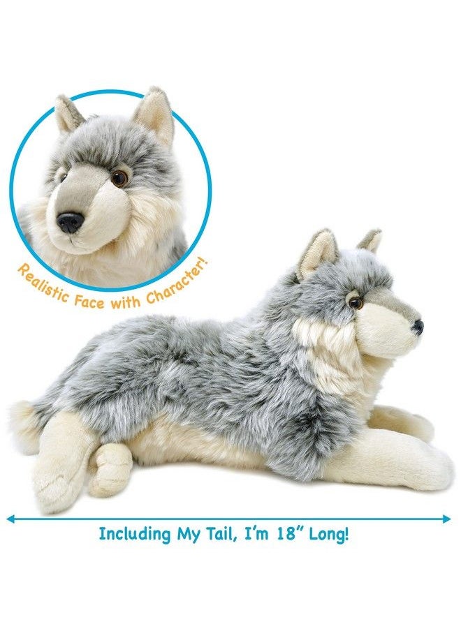 VIAHART - Whitaker The Wolf 14 Inch Stuffed Animal Plush Dog By Tiger Tale Toys - Image 1