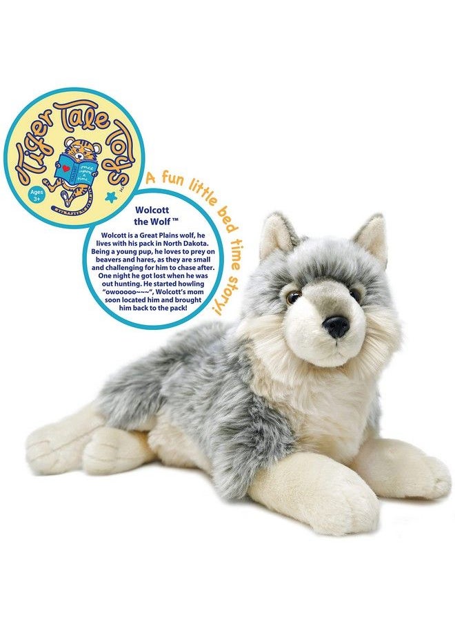 VIAHART - Whitaker The Wolf 14 Inch Stuffed Animal Plush Dog By Tiger Tale Toys - Image 1