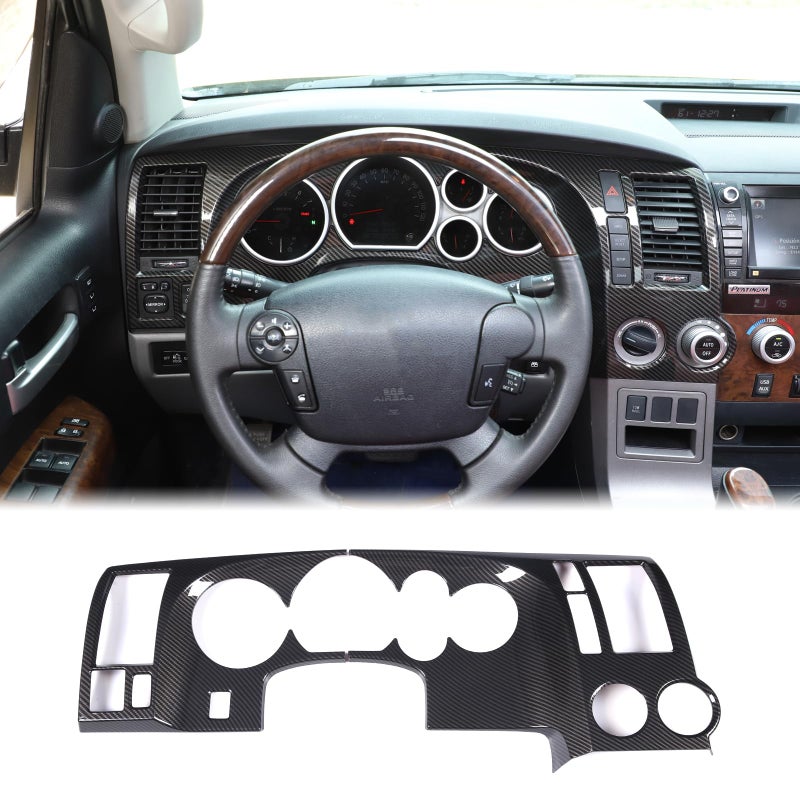 Aunginsy Car Center Console Dashboard Panel Frame Cover Trim Fit Toyota Tundra 20072013 Central Control Dashboard Panel Molding Instrument Protection Frame Decorative Cover ABS Interior Accessories