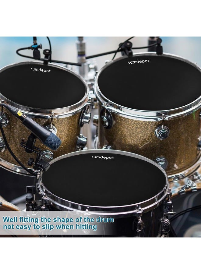 Sumdepot Drum Mute Pads 11 Pieces With Cymbal Pad And Hi Hats Set Pad, Foam Silencer Pads, Fits 10”, 12”, 14”, 16" - Image 4