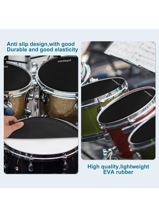 Sumdepot Drum Mute Pads 11 Pieces With Cymbal Pad And Hi Hats Set Pad, Foam Silencer Pads, Fits 10”, 12”, 14”, 16" - Image 5