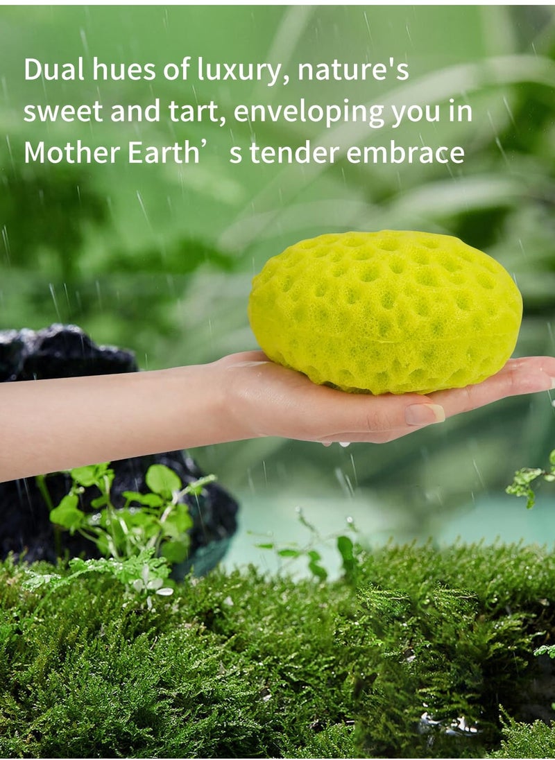(2pec)Bath Sponge Set: Luxurious Two-Color - Vibrant Lemon Yellow and Fresh Morning Dew Lime Green, Ultra-Soft Eco-Friendly Material, Expandable Art