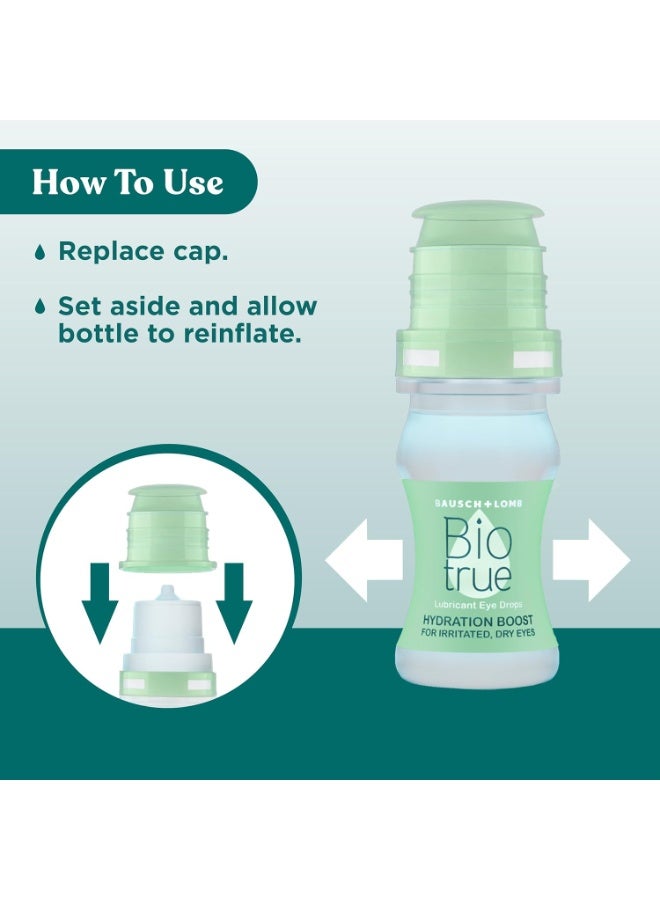 Biotrue HYDRATION BOOST EYE DROPS Pack of 2 Soft Contact Lens Friendly PRESERVATIVE FREE Dry Eye Relief Drops for Irritated Eyes Long Lasting Moisture by Bausch + Lomb 10ml - Image 4