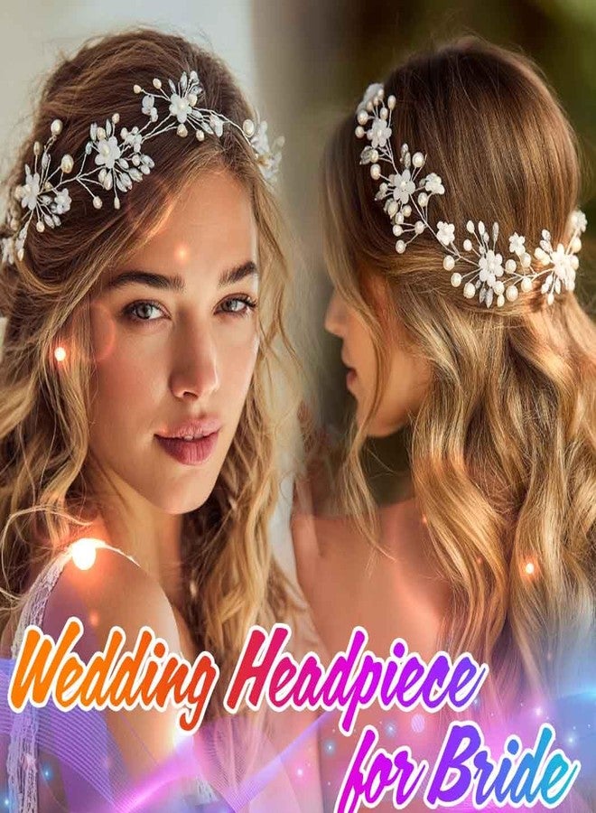 Unicra Wedding Crystal Flower Hair Vine Bridal Headpiece Headbands Wedding Hair Accessories for Brides (Gold) - Image 3