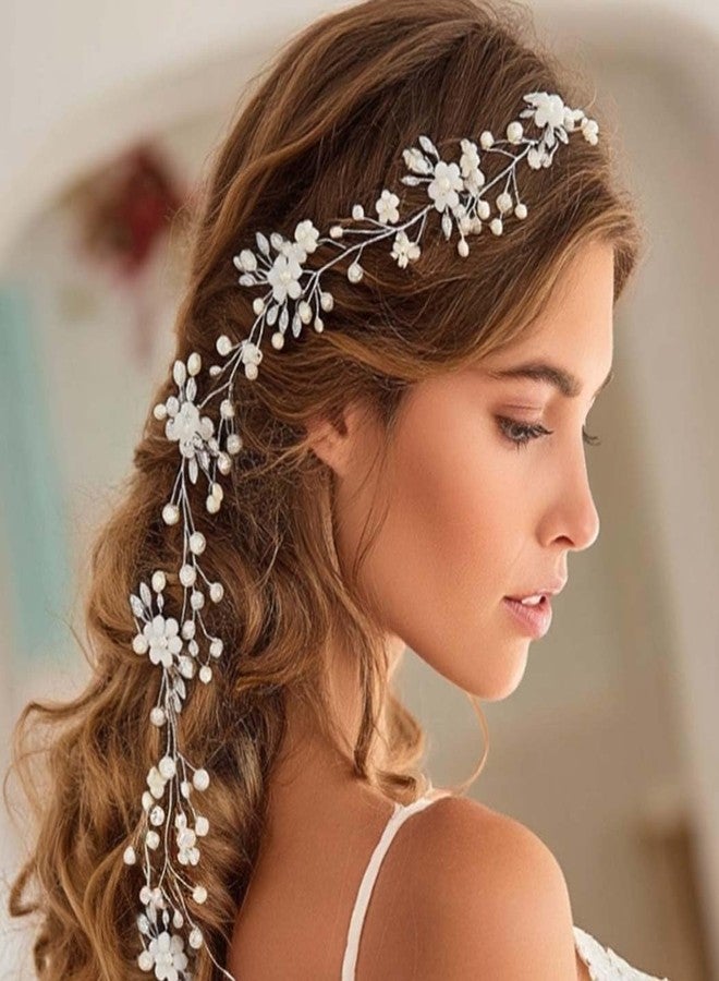 Unicra Wedding Crystal Flower Hair Vine Bridal Headpiece Headbands Wedding Hair Accessories for Brides (Gold) - Image 5