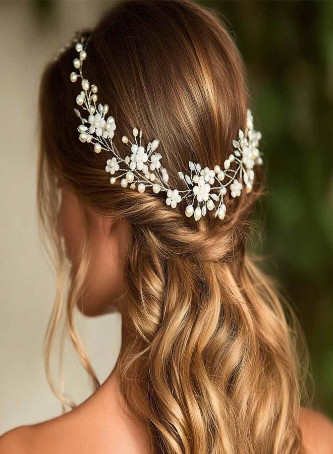 Unicra Wedding Crystal Flower Hair Vine Bridal Headpiece Headbands Wedding Hair Accessories for Brides (Gold) - Image 4