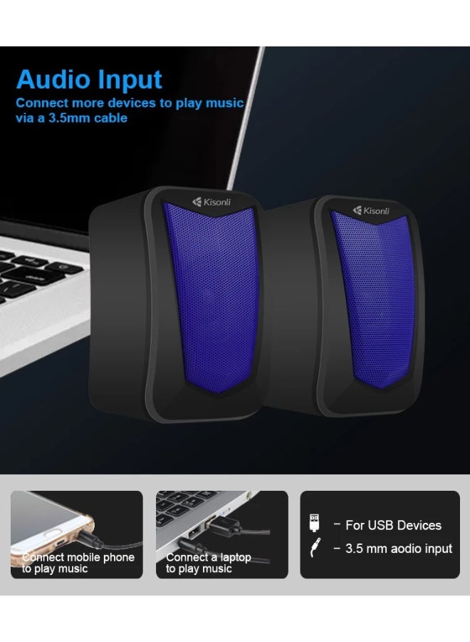 Kisonli KS-06 USB Stereo Speaker – Clear Performance in Compact Design - Image 3