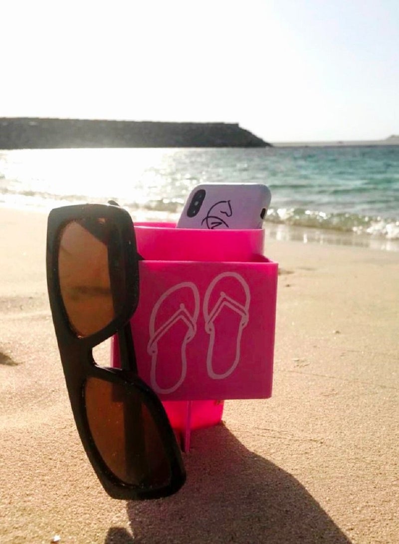 Salla Beach Beverage Holder Sand Spiker Pink 21x10cm - Image 3