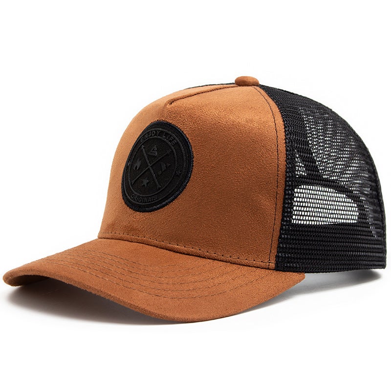 Summer Suede Mesh Baseball Cap Unisex Black - Image 5