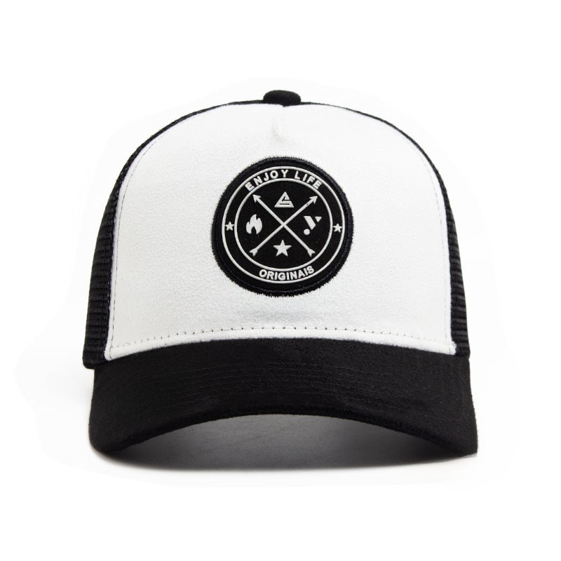 Summer Suede Mesh Baseball Cap Unisex Black - Image 3
