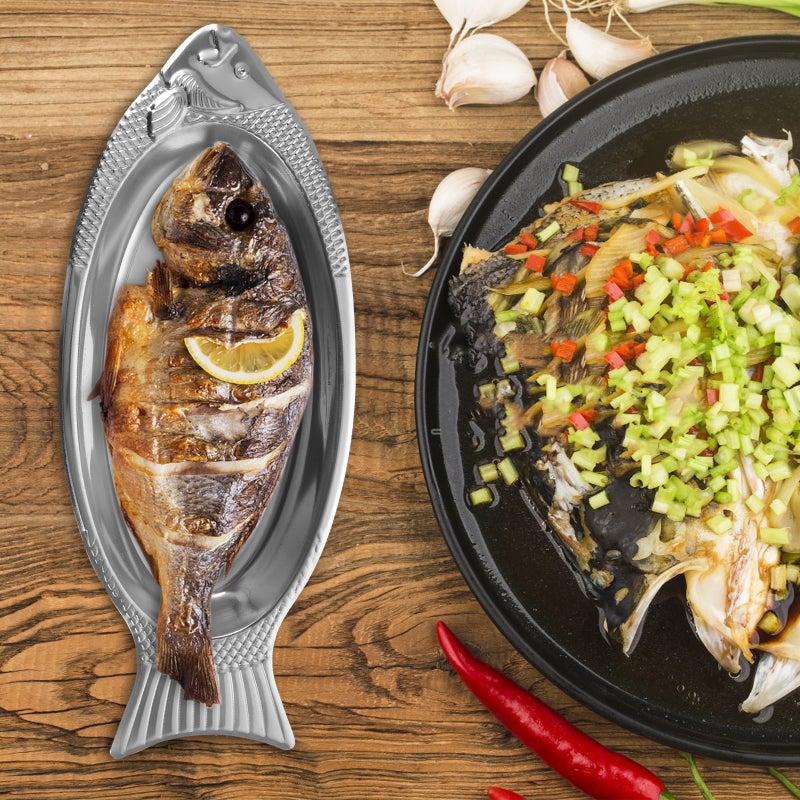 1Pc Stainless Steel Steamed Fish Plate Fish-shaped Plate for Kitchen - Image 5