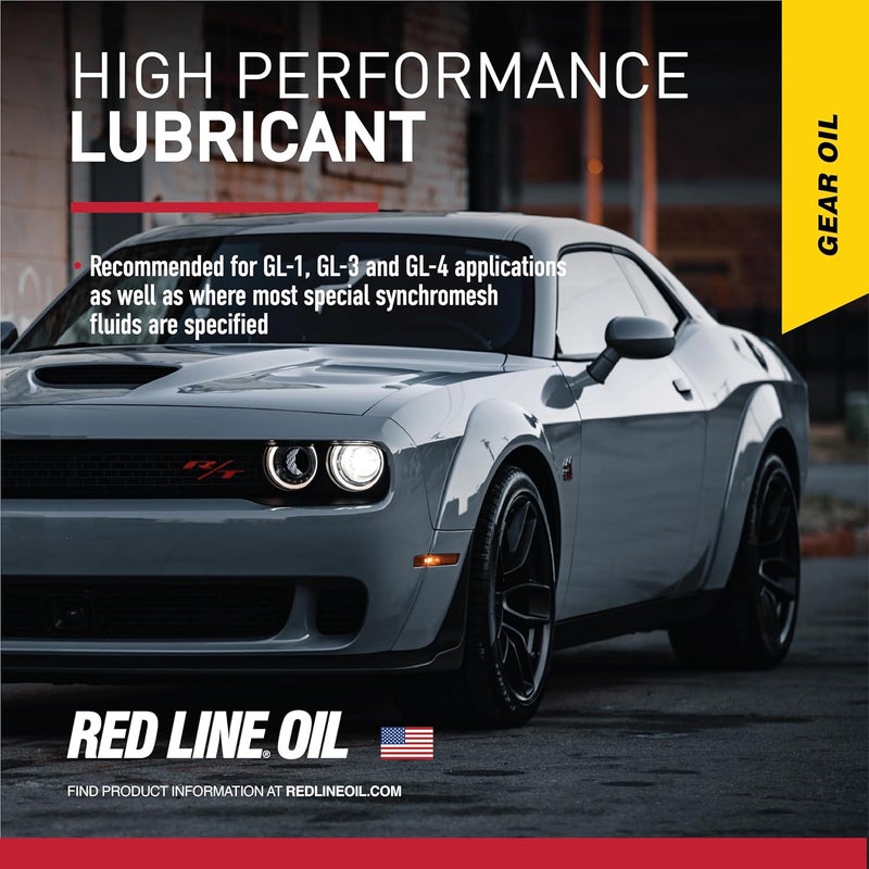 ريد لاين خط أحمر (50204) SAE 75W80 API GL-4 زيت ناقل الحركة اليدوي والمحور التفاضلي - زيت تروس السيارات - زجاجة سعة 1 كوارت - Image 4