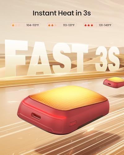 Gaiatop Electric Hand Warmers Rechargeable, Magnetic Pocket Hand Warmer 2-Pack, 3s Fast Heating, Fits in Gloves, for Winter Sports, Hunting, Fishing, Stocking Stuffers Gifts for Men Women - Image 2