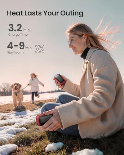 Gaiatop Electric Hand Warmers Rechargeable, Magnetic Pocket Hand Warmer 2-Pack, 3s Fast Heating, Fits in Gloves, for Winter Sports, Hunting, Fishing, Stocking Stuffers Gifts for Men Women - Image 4