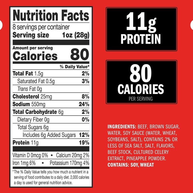 Jack Link's Beef Jerky, Teriyaki, Half Pounder Large Jerky Bag – Flavorful Meat Snack, Ready to Eat Protein Snacks with 11g of Protein, Made with 100% Beef, Keto, Paleo & Carnivore Diet Ready - Image 2