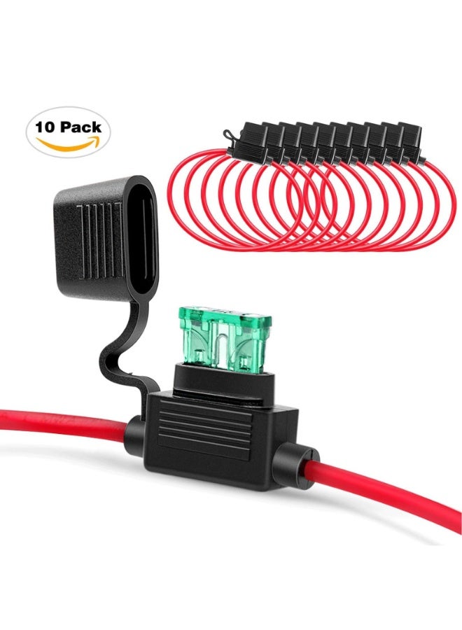 Generic 120 Piece Standard Blade Fuses 5A/7.5A/10A/15A/20A/25A/30A Assortment Pack with 10-Pack 14AWG In-Line Fuse Holders (120 Pieces)  - Image 2