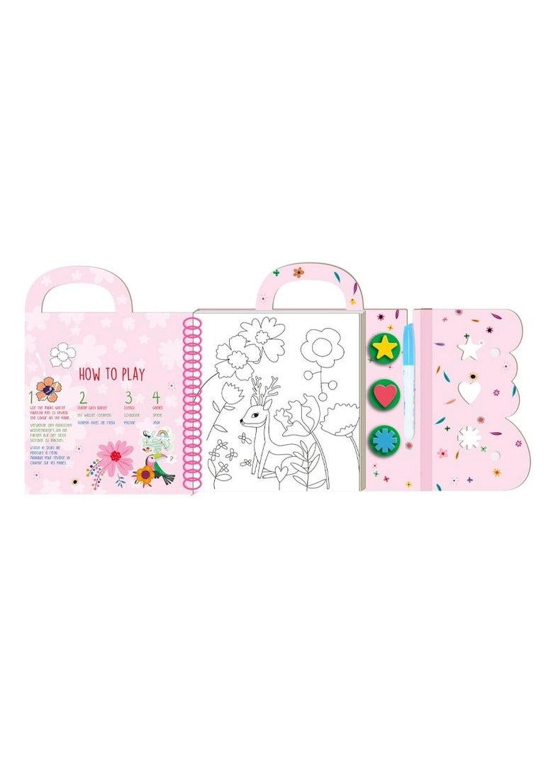 Avenir Magic Water Painting – Fantasy Garden | Mess-Free Reusable Coloring Book with Water Pen and Stickers | Hours of Creative Fun and Learning for Kids 3+ - Image 4