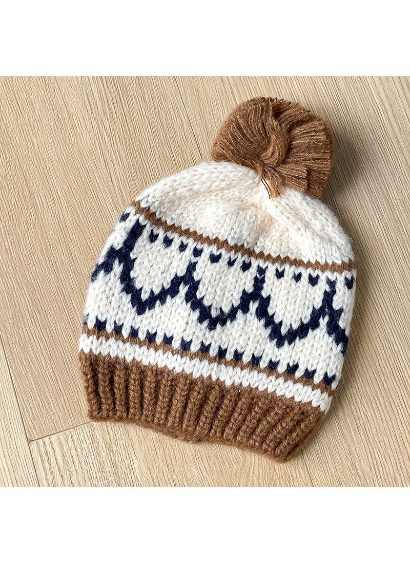 Generic Childrens New Cable Knit Wool Cap Boys Girls Fall Winter Fashionable Versatile Warm Windproof Ear Protection Pullover Hat Gray  - Image 2