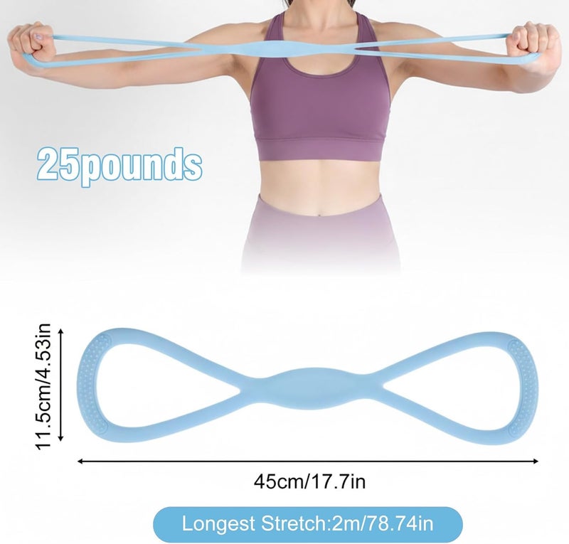Yolev Arm Resistance Bands 8 Shaped Resistance Bands with Handles for Shoulder Back Arm Workout for Yoga Fitness Equipment - Image 1