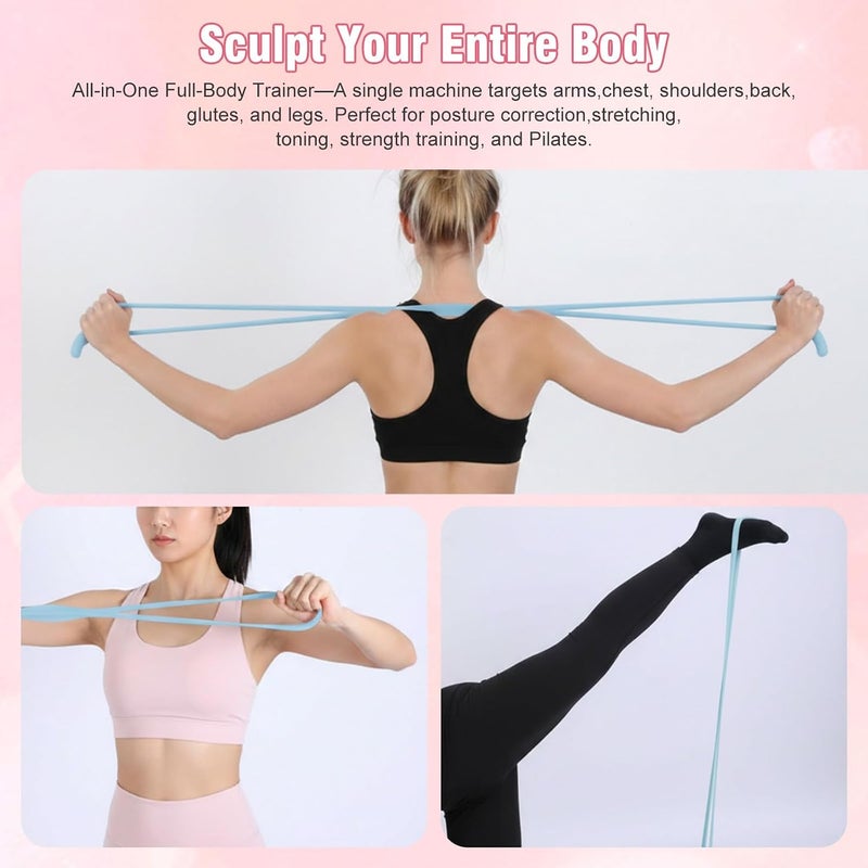 Yolev Arm Resistance Bands 8 Shaped Resistance Bands with Handles for Shoulder Back Arm Workout for Yoga Fitness Equipment - Image 2