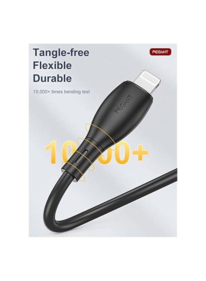 PEGANT Lightning Cable for iPhone 1M USB C to Lightning Fast Charging TPE Liquid Silicone 20W PD Charge for iPhone 13 Pro/13 Pro Max/13/13 mini ipad 9 12 mini/12/12 (1M Black) - Image 4