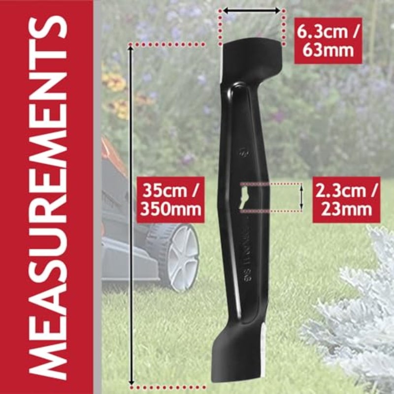 شفرة قطع معدنية 35 سم متوافقة مع MacAllister MEB 1335K MLM 1300 MLMP 1300 جزازة العشب - Image 3