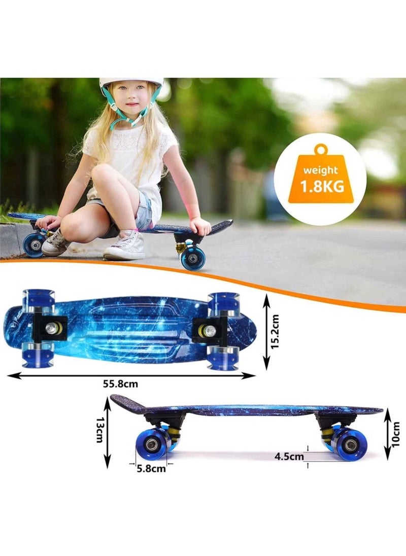 LEDIN - Skateboard for Kids,Skateboards for Girls Longboard Skateboards 22'' Mini Cruiser Skateboards with LED Wheels,Kids Skateboards or Beginners Girls Boys Teens Youths - Image 1