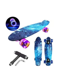 Skateboard for Kids,Skateboards for Girls Longboard Skateboards 22'' Mini Cruiser Skateboards with LED Wheels,Kids Skateboards or Beginners Girls Boys Teens Youths