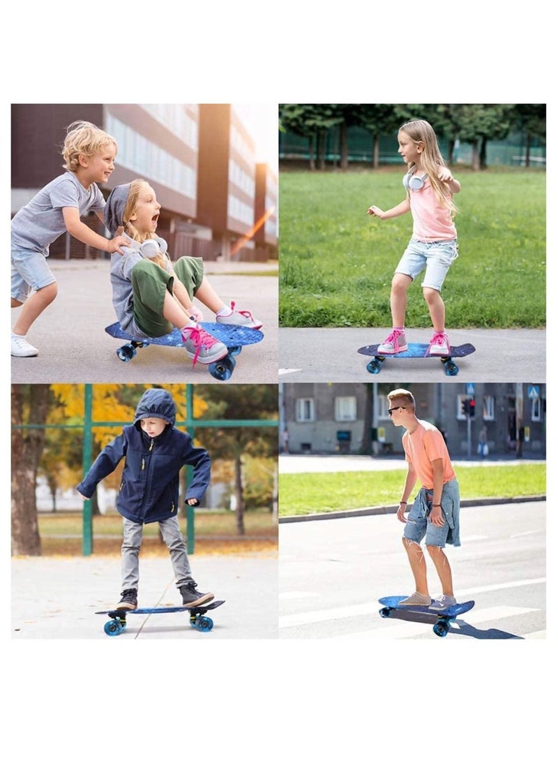 LEDIN - Skateboard for Kids,Skateboards for Girls Longboard Skateboards 22'' Mini Cruiser Skateboards with LED Wheels,Kids Skateboards or Beginners Girls Boys Teens Youths - Image 1