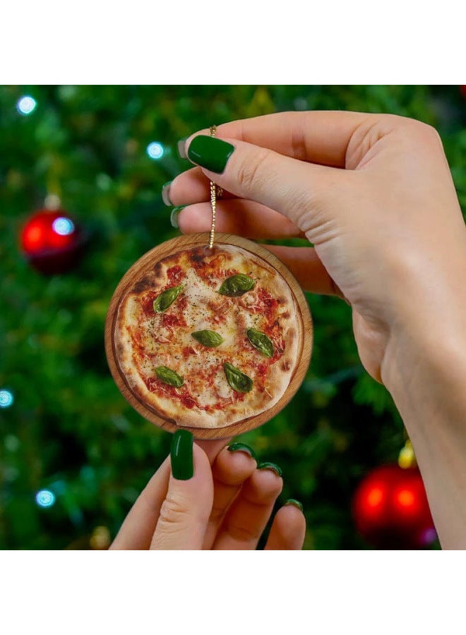 Plane 2d Acrylic Food Pizza Pendant Christmas Tree Decoration Bag Car Pendant