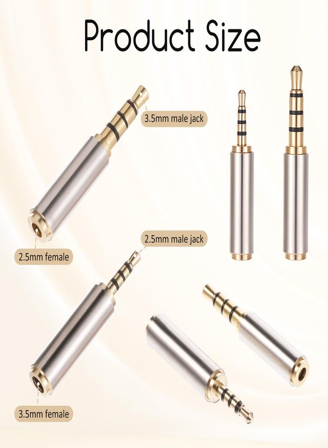 Psyqtsuary 2.5mm to 3.5mm Adapter and 3.5mm to 2.5mm Adapter, Male to Female Stereo Audio Adapters Full Metal Audio Connector 3 Ring Jack Stereo or Mono Converter for Smartphones, Headphone, Mic, Tablets - Image 2