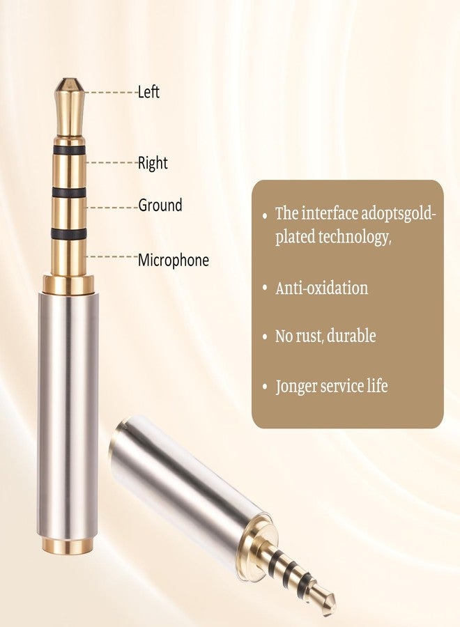 Psyqtsuary 2.5mm to 3.5mm Adapter and 3.5mm to 2.5mm Adapter, Male to Female Stereo Audio Adapters Full Metal Audio Connector 3 Ring Jack Stereo or Mono Converter for Smartphones, Headphone, Mic, Tablets - Image 4