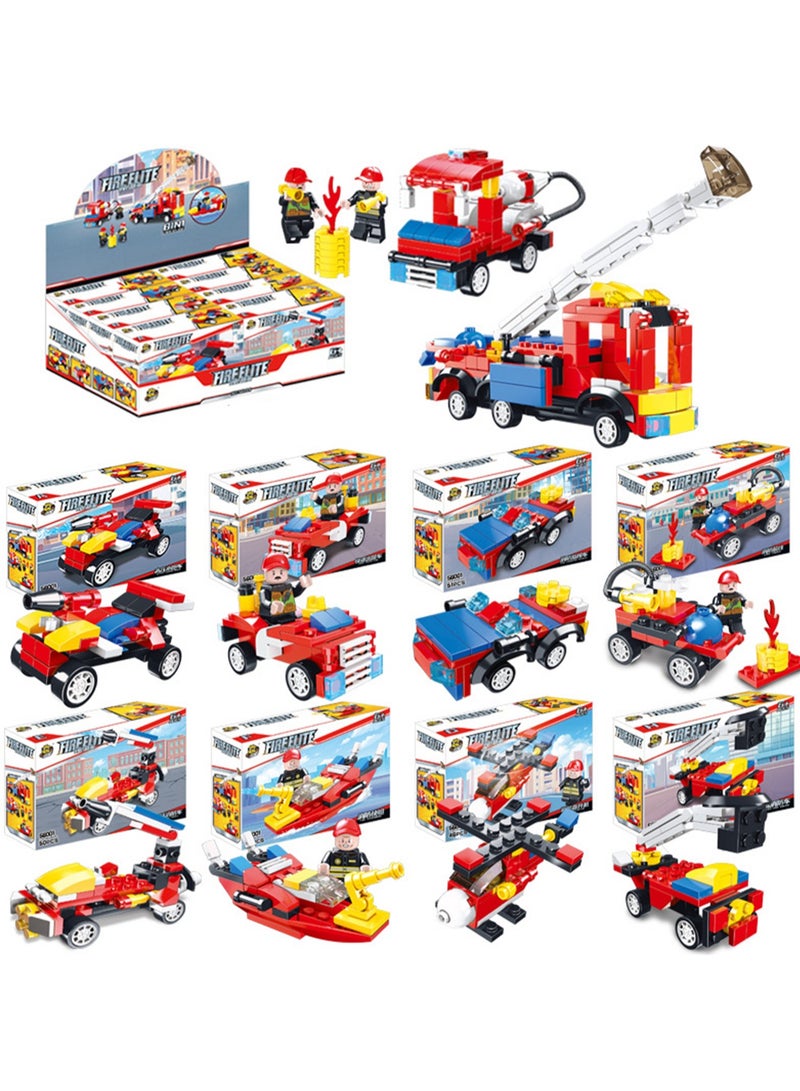 Children's Educational Small Particle Assembly Building Block Collection Set Toy(Fire 8 Small Boxes Combined)  - Image 1