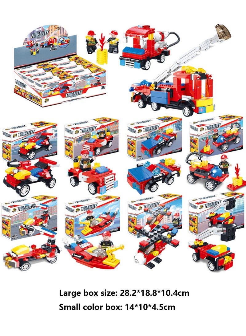 Children's Educational Small Particle Assembly Building Block Collection Set Toy(Fire 8 Small Boxes Combined)  - Image 2