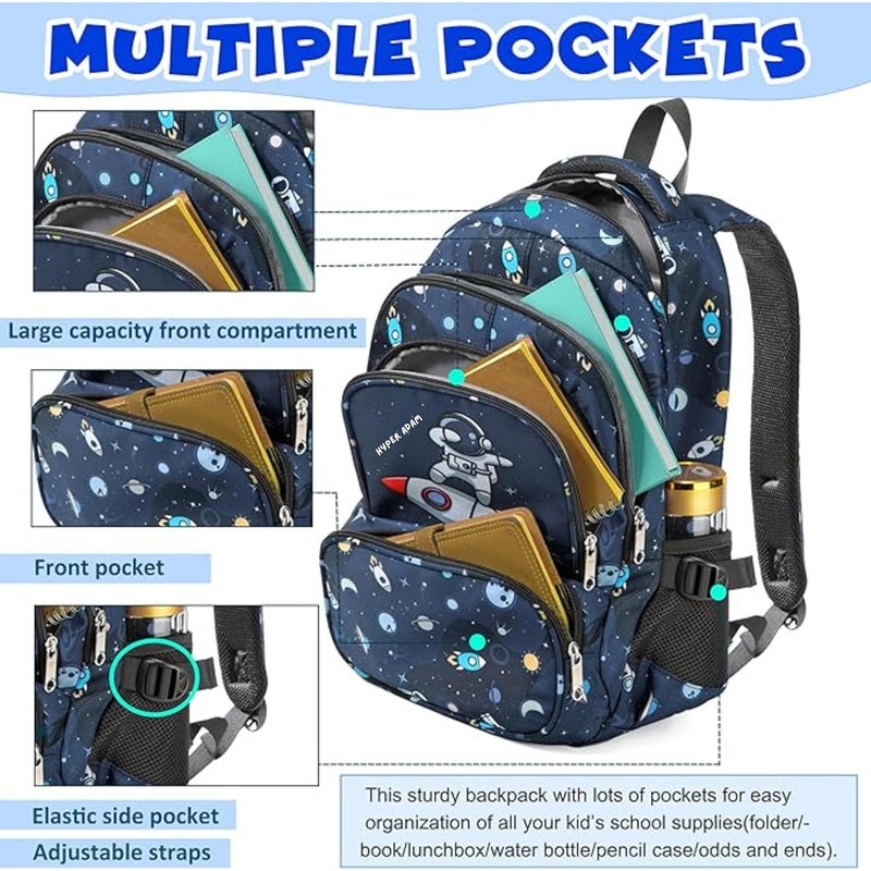 Hyper Adam 35 ltr Space Blue School Bag College Backpack For Travel Office Multipurpose Backpack Picnic Bag for Boys & Girls HA-117 - Image 3