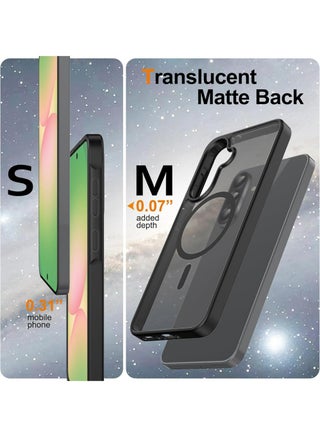 Samsung Galaxy A56 Case with HD Tempered Glass Screen Protector, [Fit for MagSafe] [Glass Screen Protector + Camera Lens Protector] Translucent Anti-Fingerprint (Black) - view 5