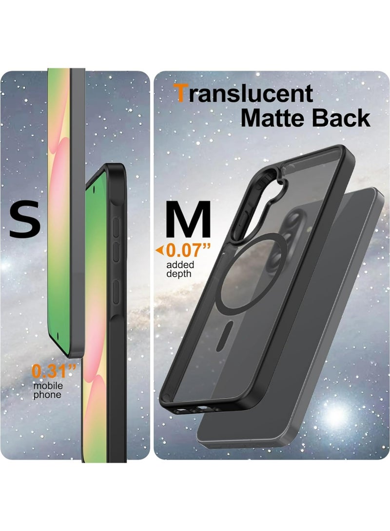 X-level Samsung Galaxy A56 Case with HD Tempered Glass Screen Protector, [Fit for MagSafe] [Glass Screen Protector + Camera Lens Protector] Translucent Anti-Fingerprint (Black) - Image 5