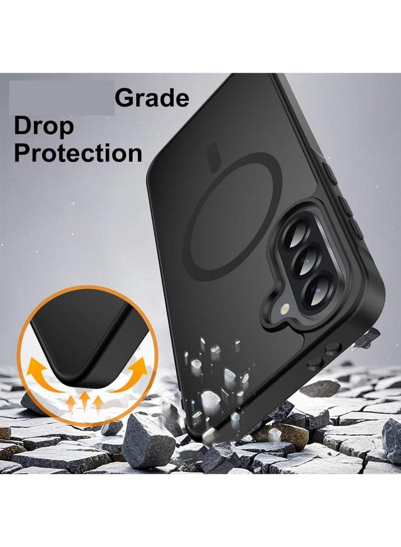 X-level Samsung Galaxy A56 Case with HD Tempered Glass Screen Protector, [Fit for MagSafe] [Glass Screen Protector + Camera Lens Protector] Translucent Anti-Fingerprint (Black) - Image 3