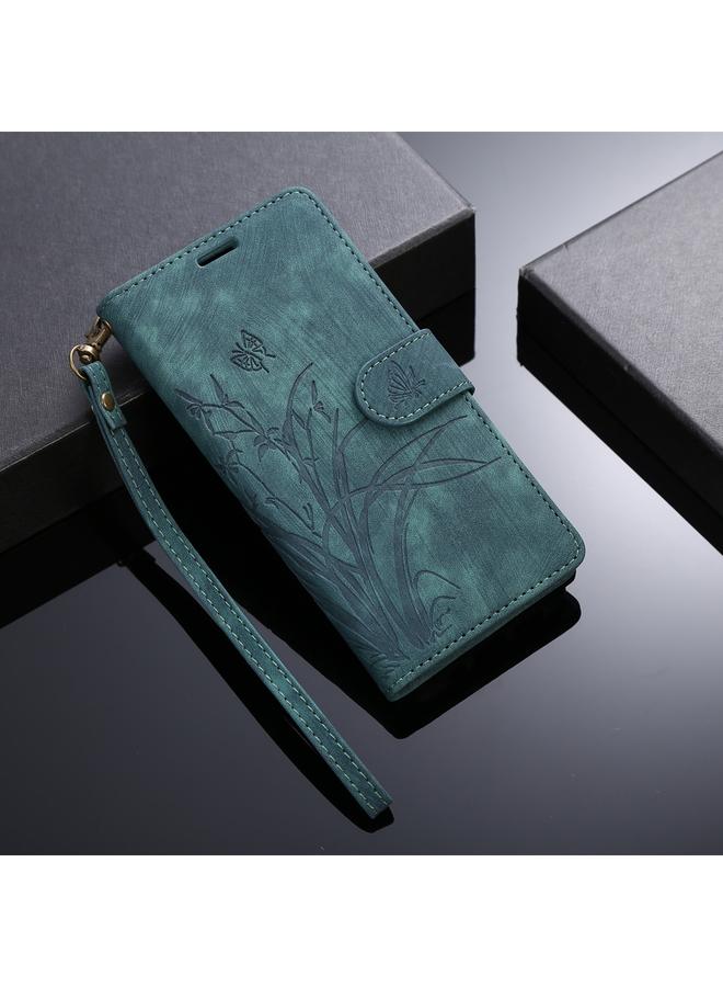 S-TOP Case For iPhone 14 Pro Max Orchid Butterfly Embossed Leather Phone Case - Image 2