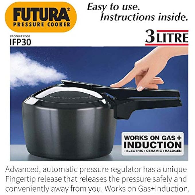 Unity Hawkins Aluminium Pressure Cooker With Induction Base 3 Litres Black - Image 3