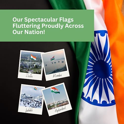 SWATRIC Indian Flag by IIT Delhi Startup | Size (20 inch x 30 inch) All Weather Flag, Fade Resistant, Double Stitched Tiranga, Satin Fabric - Image 5