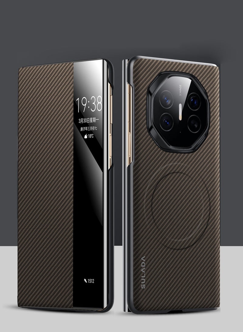 general Carbon Fiber Case Compatible with Huawei Mate XT, Built In Magnetic and Automatic Wake-up/sleep Mode, Earthquake and Fall Resistant Cover with Huawei Mate XT